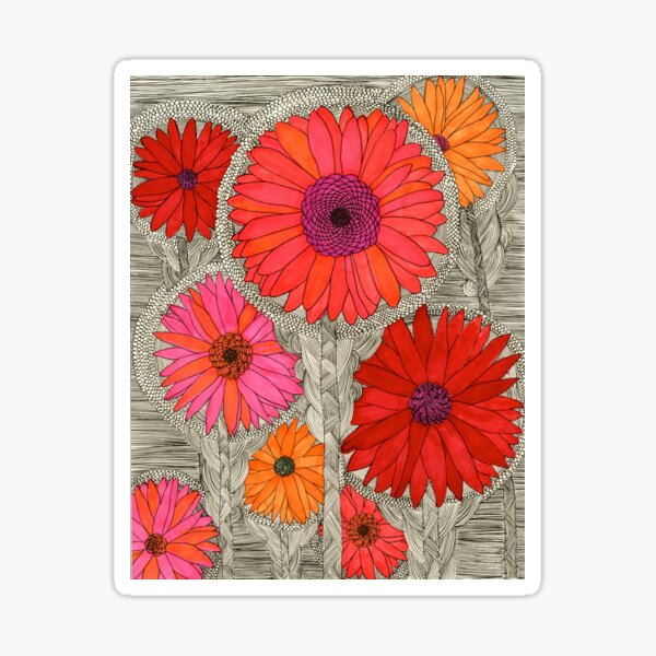 Gerbera Daisy-Red Sticker