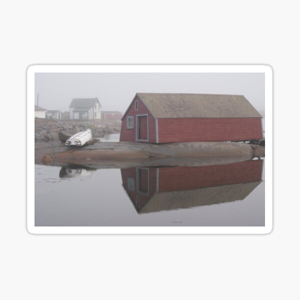 Foggy morning, Fogo Island Sticker