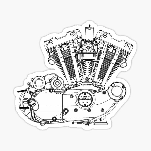 Item preview, Ironhead Sportster Diagram (Black and White). designed and sold by timothybeighton.