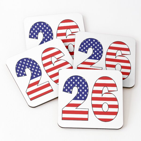 Item preview, Number 26 with USA flag on the background designed and sold by AllShirts21.