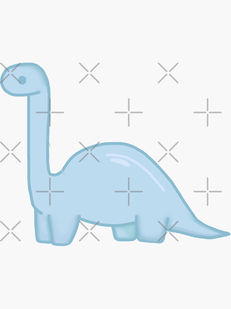 Thumbnail 3 of 3, Sticker, Blue Dino designed and sold by shopwithemily.