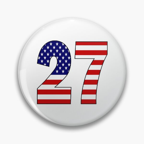 Item preview, Number 27 with USA flag on the background designed and sold by AllShirts21.