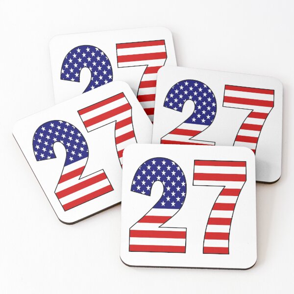 Item preview, Number 27 with USA flag on the background designed and sold by AllShirts21.