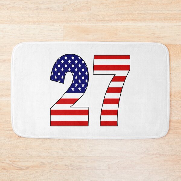 Item preview, Number 27 with USA flag on the background designed and sold by AllShirts21.