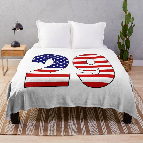Item preview, Number 29 with USA flag on the background designed and sold by AllShirts21.