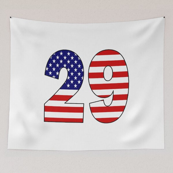 Item preview, Number 29 with USA flag on the background designed and sold by AllShirts21.