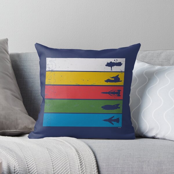 Thunderbirds Classic - Birds Silhouettes on Stripes Throw Pillow