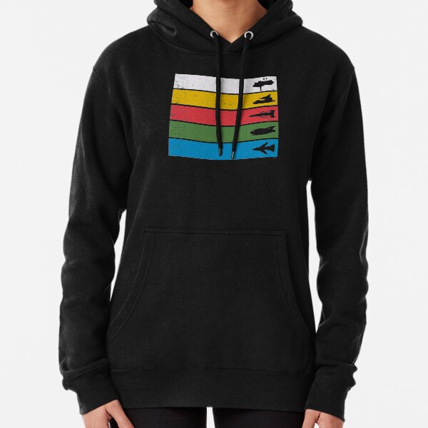 Thunderbirds Classic - Birds Silhouettes on Stripes Pullover Hoodie