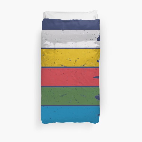 Thunderbirds Classic - Birds Silhouettes on Stripes Duvet Cover