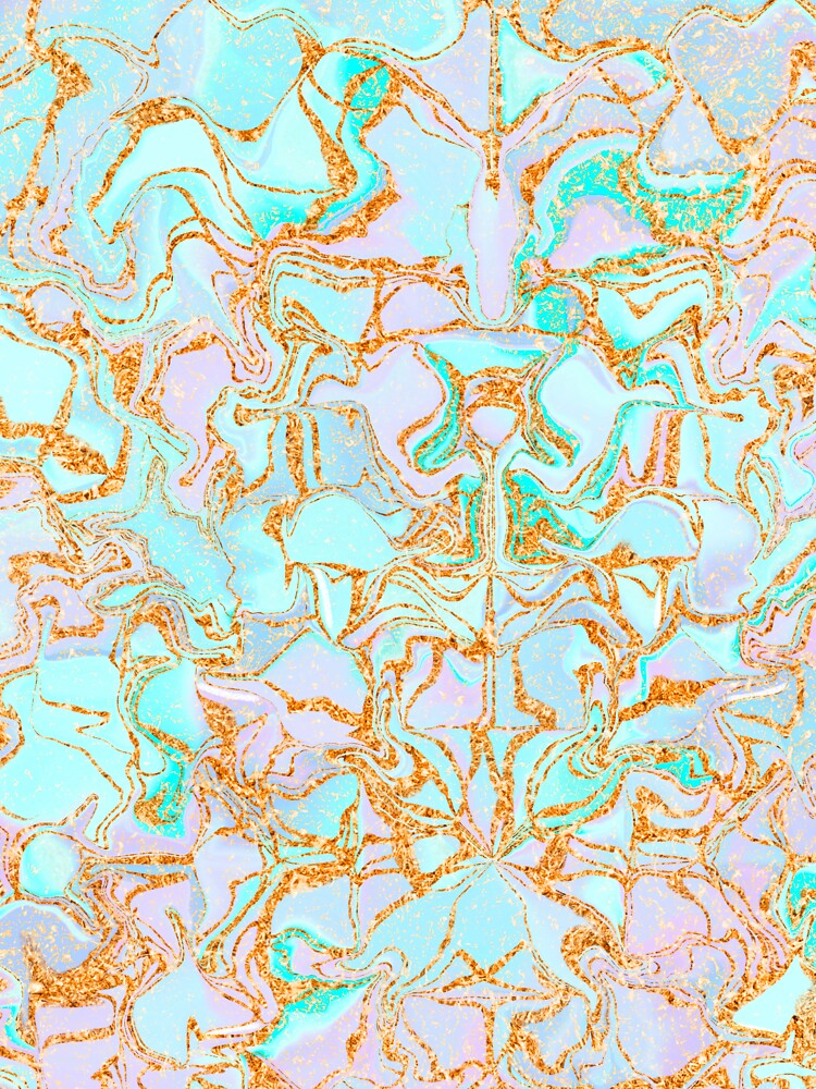 Azur opal colored aesthetic marble with faux gold glitter Tumblr
