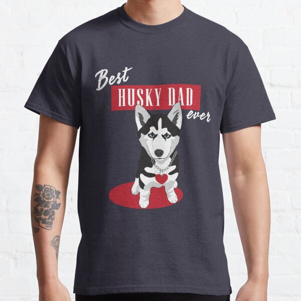 Husky Dog Papa Siberian Husky Dad T Shirt S-5XL