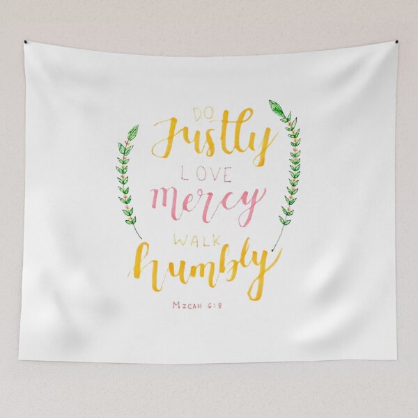 Item preview, Do Justly Love Mercy Walk Humbly Micah 6:8 Bible Verse designed and sold by faithful-ink.