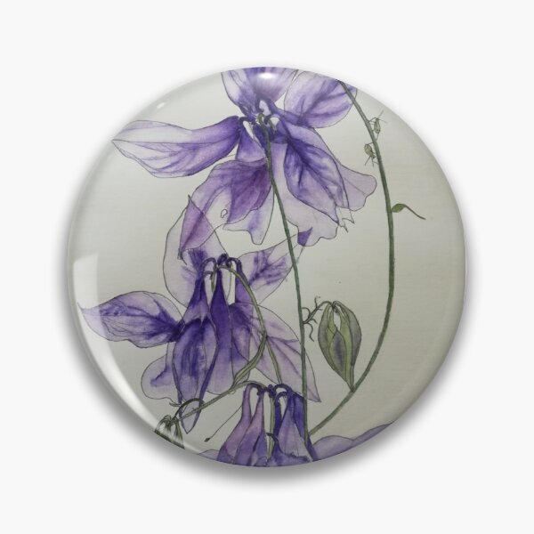 Item preview, Aquilegia columbine blue watercolour painting  designed and sold by esvb.
