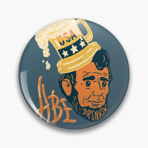 Item preview, Abe Drinkin - Boozy Abraham Lincoln wearing a Beer Mug Top Hat | Funny Happy Independence Day USA 2022 4th of July Memorial Alcohol Day Drinking Like Abe Lincoln Original Art Orange designed and sold by Any Color Designs.