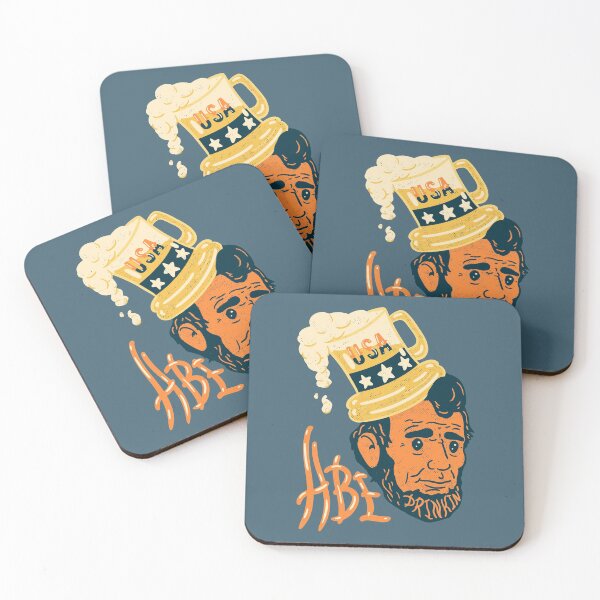 Item preview, Abe Drinkin - Boozy Abraham Lincoln wearing a Beer Mug Top Hat | Funny Happy Independence Day USA 2022 4th of July Memorial Alcohol Day Drinking Like Abe Lincoln Original Art Orange designed and sold by Any Color Designs.