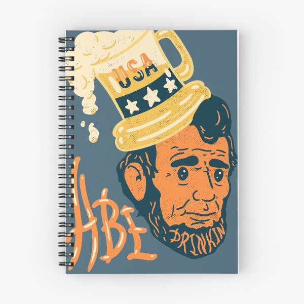 Item preview, Abe Drinkin - Boozy Abraham Lincoln wearing a Beer Mug Top Hat | Funny Happy Independence Day USA 2022 4th of July Memorial Alcohol Day Drinking Like Abe Lincoln Original Art Orange designed and sold by Any Color Designs.