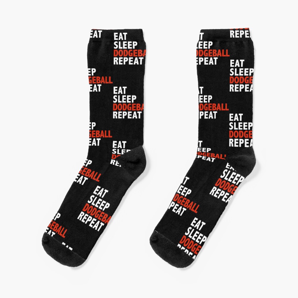 "Eat Sleep Dodgeball Repeat Dodgeball Player" Socks by losttribe