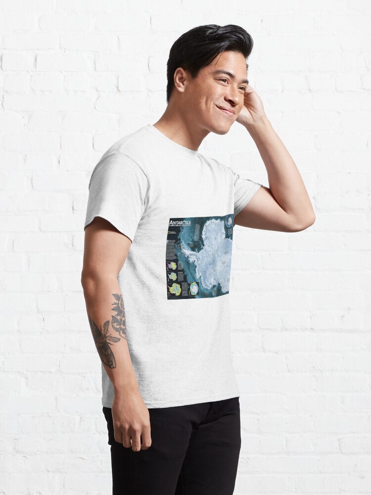 Alternate view of Satellite map of Antarctica - Спутниковая карта Антарктиды #Satellitemap #Antarctica Classic T-Shirt
