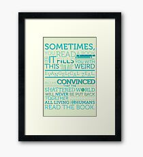 tfios - Sometimes you read a book... Framed Print
