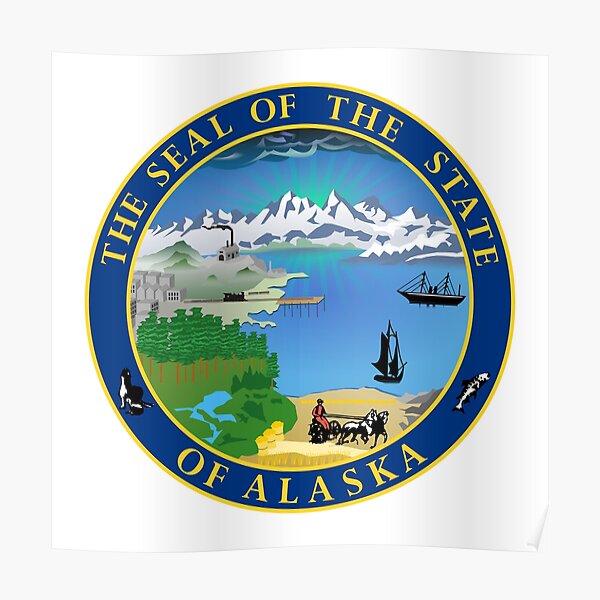 Alaska AK Official State Seal Poster