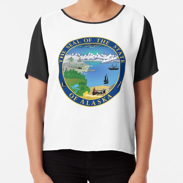 Alaska AK Official State Seal Chiffon Top