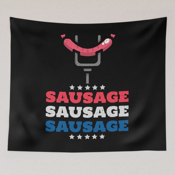 Item preview, BBQ Sausage USA Red White and Blue designed and sold by AndApArt.