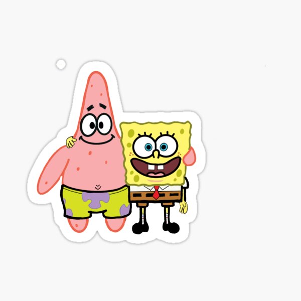 Spongebob And Patrick Stickers Sticker For Sale By Shiny Stickers Redbubble