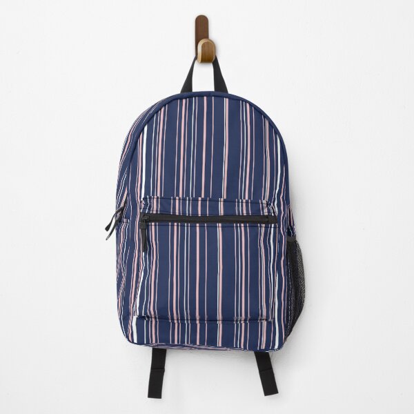 Item preview, Blush Pink and White Variegated Stripes on Navy Blue Solid. Clean Minimalist Stripe Design in Beautiful Colors designed and sold by kierkegaard.