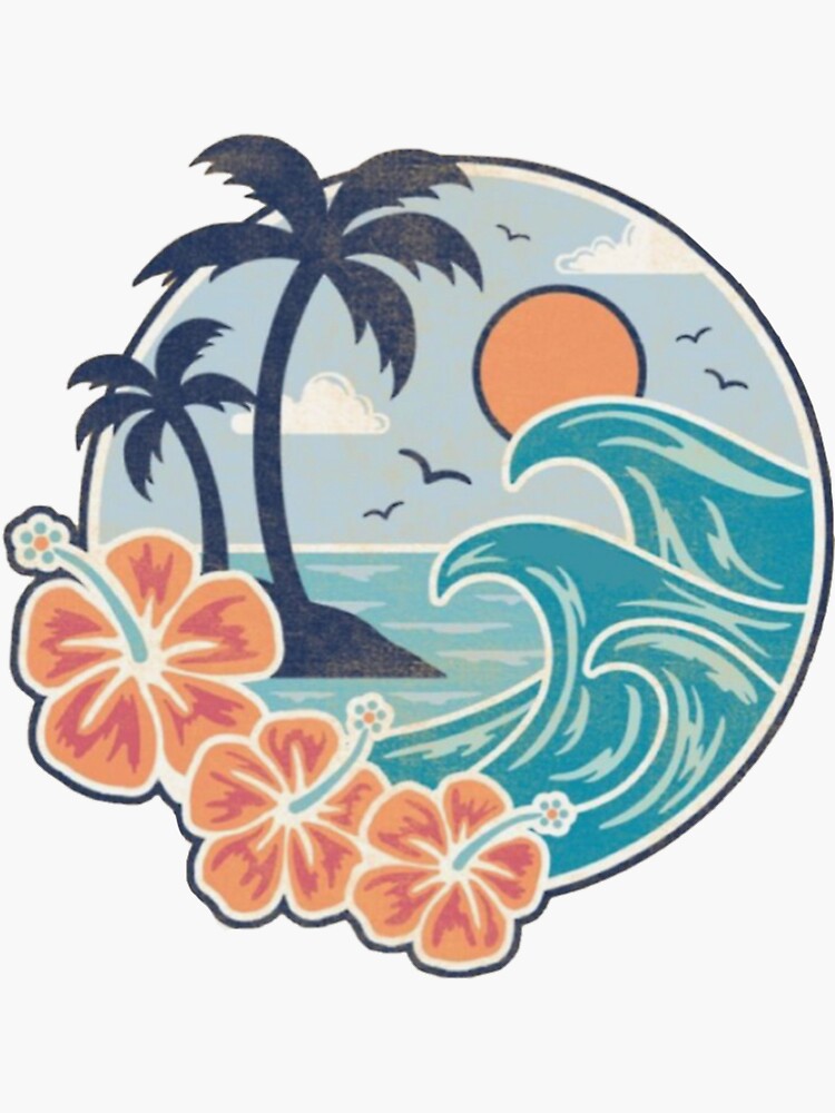 "Hawaiian themed sticker " Sticker for Sale by brooksstickers Redbubble