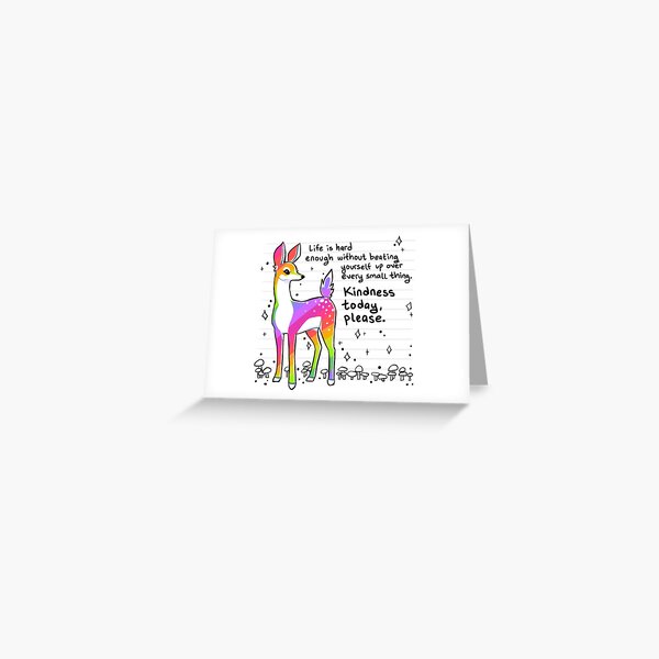 Item preview, "Life is Hard Enough" Rainbow Deer designed and sold by thelatestkate.