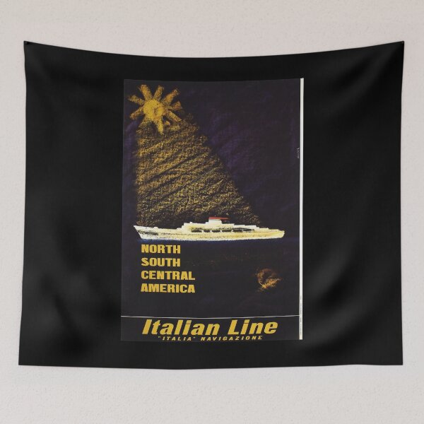 Item preview, Italian Line vintage travel poster designed and sold by stickart-marek.