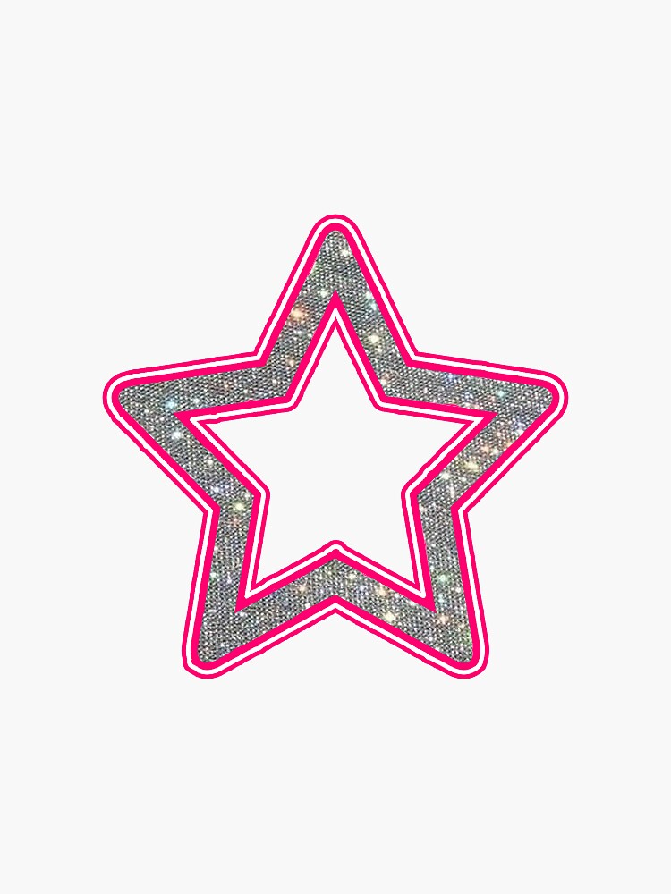 Pink Glitter Star Sticker For Sale By Alliemaehiggins Redbubble