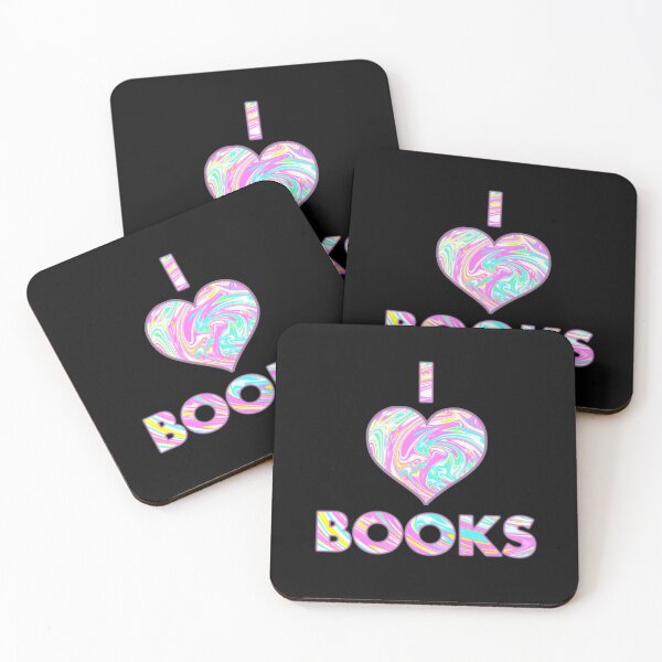 Item preview, I HEART BOOKS in psychedelic colours designed and sold by SquareClub.