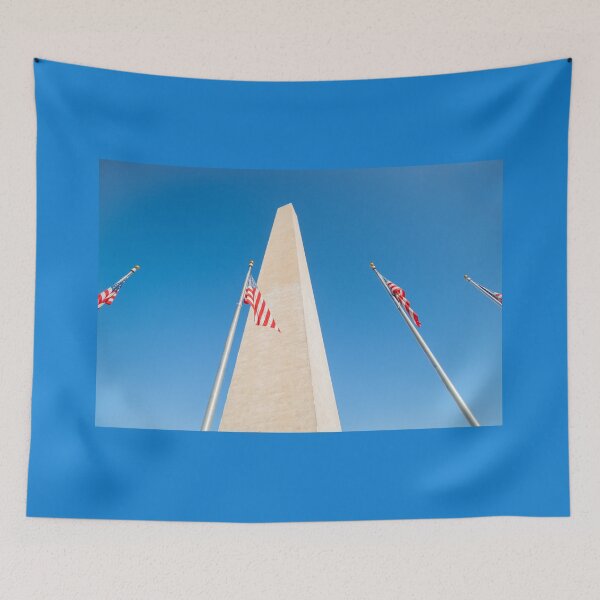 Item preview, Washington Monument tall obelisk in National Mall Washington DC commemorating George Washington with flags  designed and sold by Brian Scantlebury.