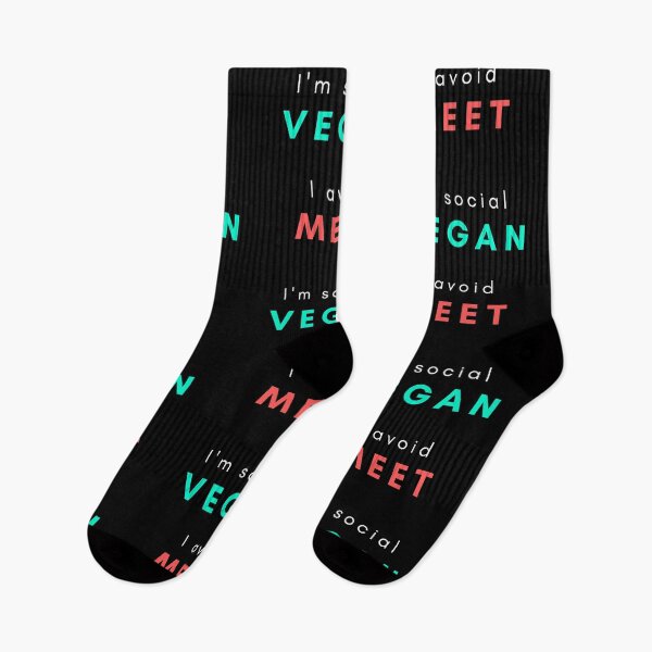 Item preview, I'm social VEGAN I avoid MEET designed and sold by Peaceful Life Co.