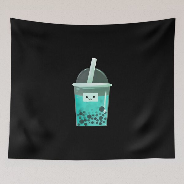 Item preview, Copy of blue / cyan / turquoise kawaii  kawaii boba / bubble tea  designed and sold by Jenny Romeril.