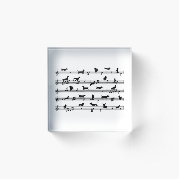 Music Notes Dachshund Dog Acrylic Block