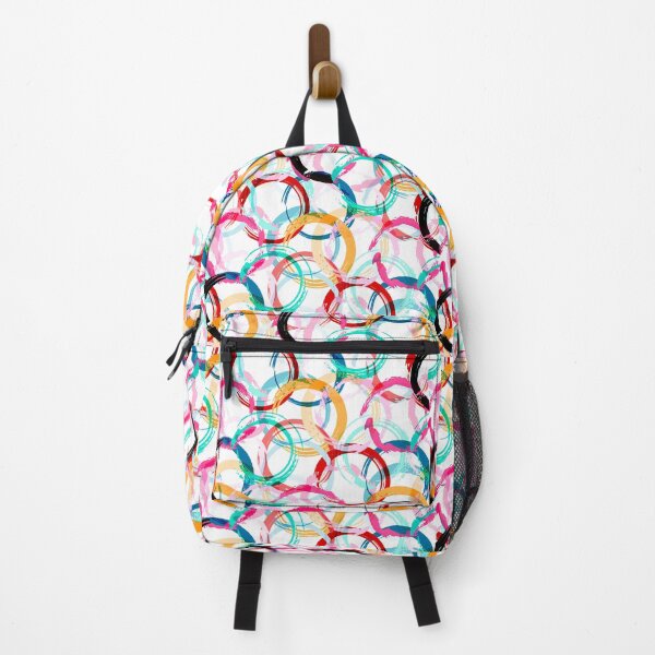 Item preview, Abstract Black Blue Green Orange Pink Red Multi-Circular Art Design designed and sold by inquestyle.