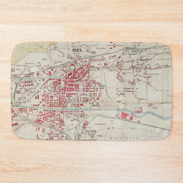 Item preview, Vintage Biel Switzerland Map (1906) designed and sold by BravuraMedia.