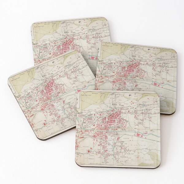 Item preview, Vintage Biel Switzerland Map (1906) designed and sold by BravuraMedia.