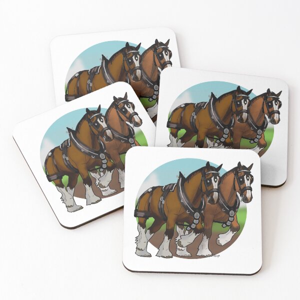 Item preview, Two Clydesdale horses in harness designed and sold by ShyflyerArts.
