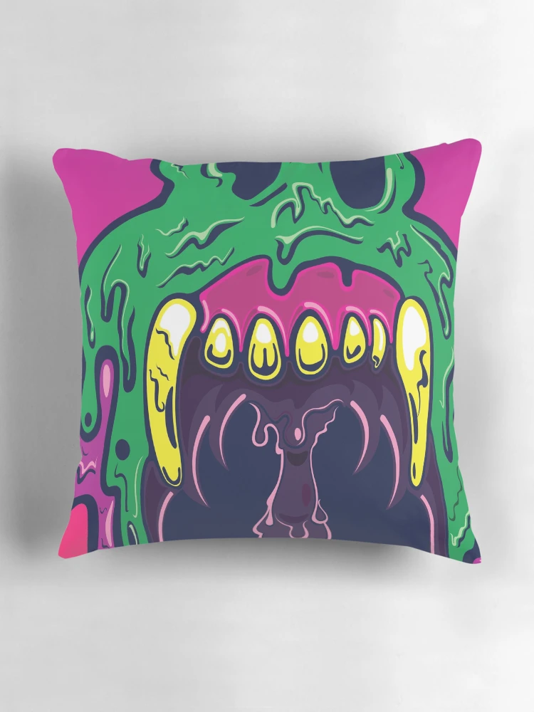 Aperçu 3 sur 4. Coussin avec l'œuvre petit haut melty créée et vendue par mattmangrease.