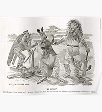 Ashes Cricket Punch cartoon 1899 W G Grace Poster