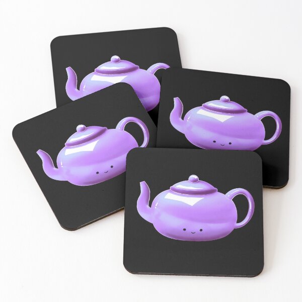 Item preview, Purple kawaii  kawaii teapot/ tea  designed and sold by Jenny Romeril.
