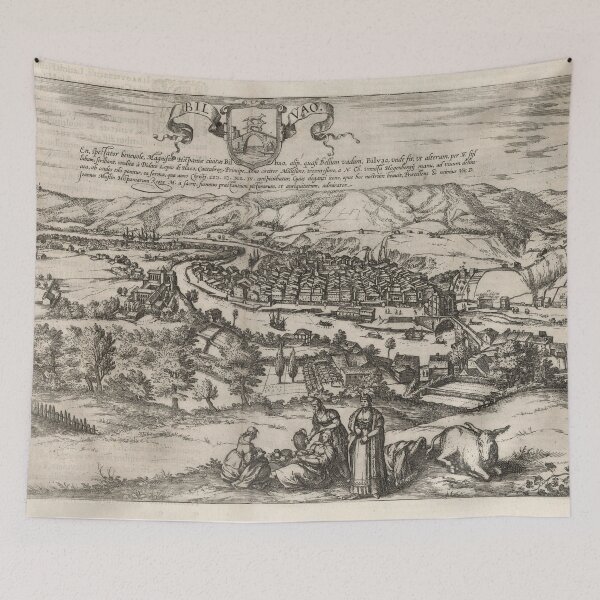 Item preview, Vintage Pictorial Map of Bilbao Spain (1575) designed and sold by BravuraMedia.