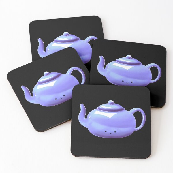 Item preview, Purple kawaii  kawaii teapot/ tea  designed and sold by Jenny Romeril.