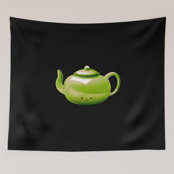 Item preview, green kawaii  kawaii teapot/ tea  designed and sold by Jenny Romeril.