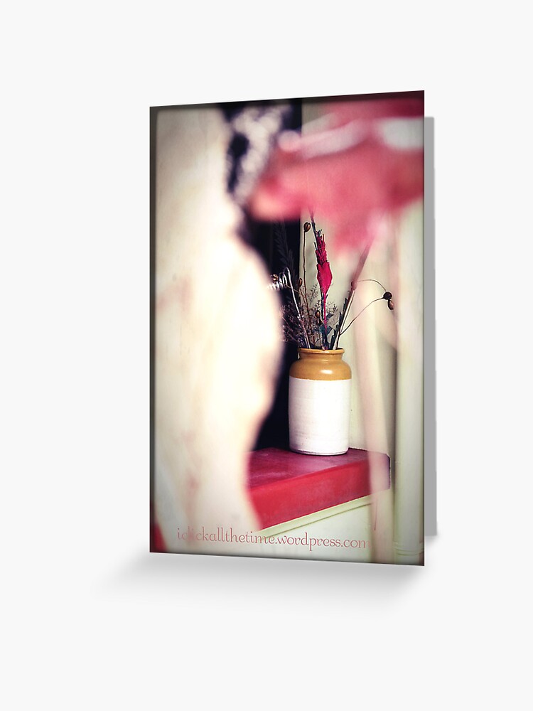 Thumbnail 1 of 2, Greeting Card, Clay Jar with dried flowers! designed and sold by CameraAndColors.