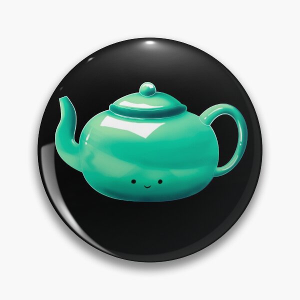 Item preview, cyan kawaii teapot/ tea  designed and sold by Jenny Romeril.
