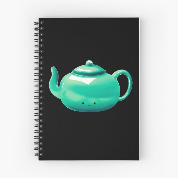 Item preview, cyan kawaii teapot/ tea  designed and sold by Jenny Romeril.